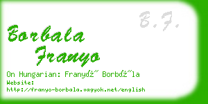 borbala franyo business card